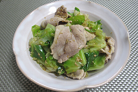 キャベツと豚肉のポン酢炒め