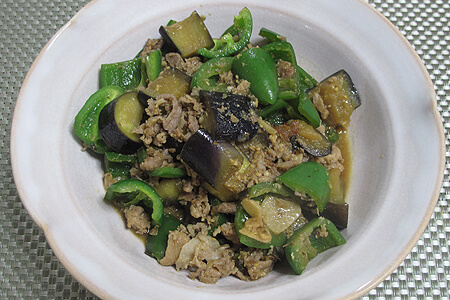 子供ピーマンの豚なす炒め