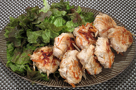 鶏ひき肉とごぼうのつくねあげ